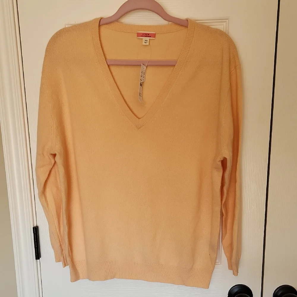 J. Crew V-Neck Sweater - Warm Apricot - Picture 1 of 5